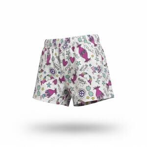 Trolls Girls Shorts Size 10 White Cartoon Print Elastic Waist Cotton